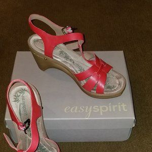 Easy Spirit Wedge Red Sandals Size 8 M